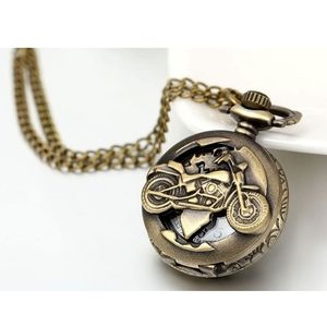 Vintage style Motorcycle bike biker pocket watch